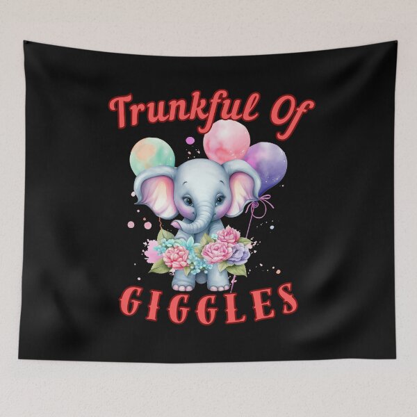 Item preview, Trunkful Of Giggles. happy elephant designed and sold by ElephantVibes.