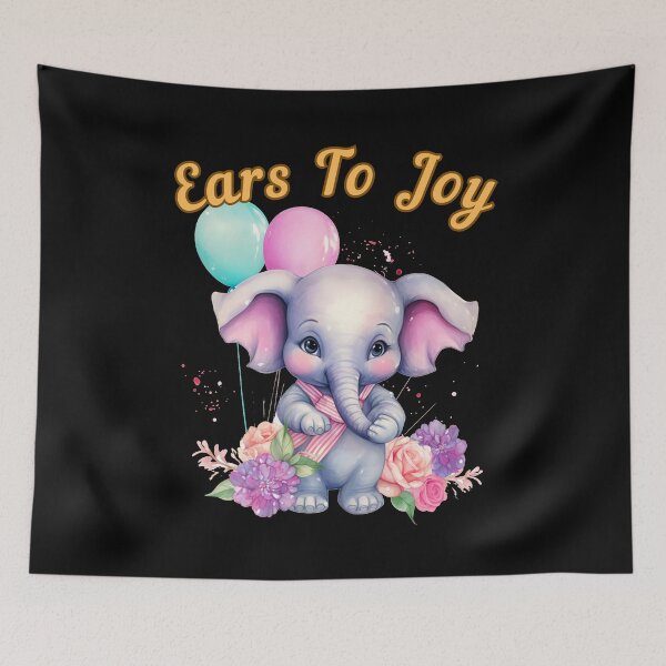 Item preview, Ears To Joy. watercolor elephant designed and sold by ElephantVibes.