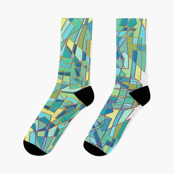 Item preview, Random geometric shapes in cool greenish color tones designed and sold by DaveDanchuk.