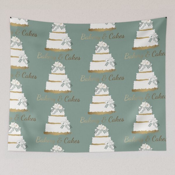 Item preview, Elegant White Cake with Gold Flowers designed and sold by Angela Cini.