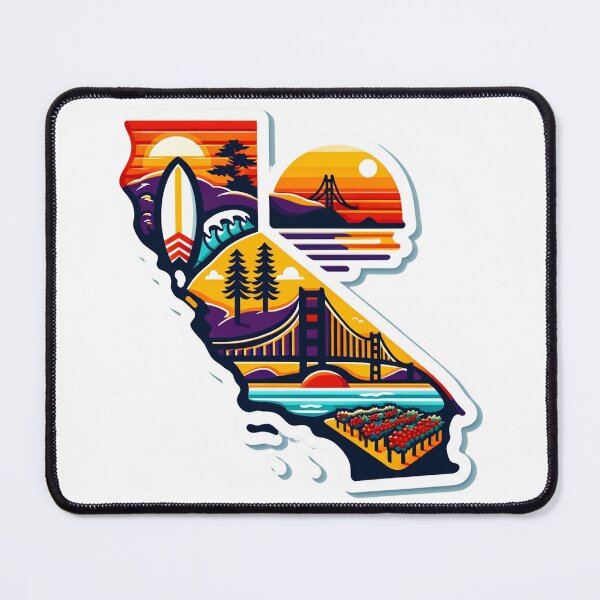 Item preview, California State vibrant design map designed and sold by MindblowingShop.