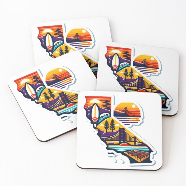 Item preview, California State vibrant design map designed and sold by MindblowingShop.
