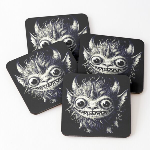 Item preview, Little Monsters cute and creepy by Red Siri0 - black and white  designed and sold by Red Siri0 Art.