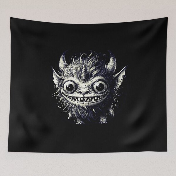 Item preview, Little Monsters cute and creepy by Red Siri0 - black and white  designed and sold by Red Siri0 Art.