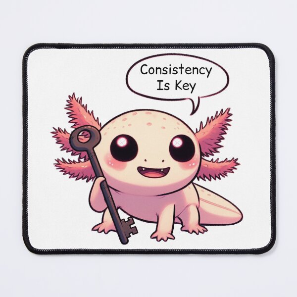 Item preview, Consistency Is Key: Cute Axolotl designed and sold by LemuellTrends.
