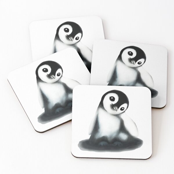 Item preview, Baby penguin chick acrylic painting designed and sold by Funsize-Art.