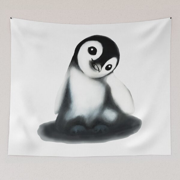 Item preview, Baby penguin chick acrylic painting designed and sold by Funsize-Art.