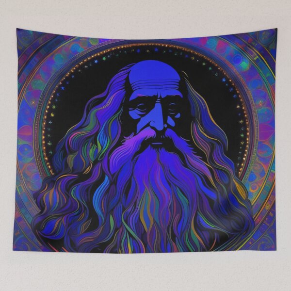 Item preview, Leonardo da Vinci Portrait In Electric Blue designed and sold by TheDarkWardrobe.