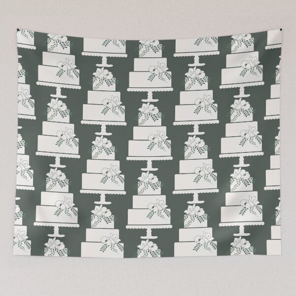 Item preview, Elegant White Cake with Gold Flowers designed and sold by Angela Cini.
