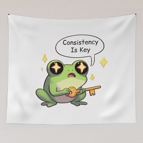 Item preview, Consistency Is Key: Cute Frog designed and sold by LemuellTrends.