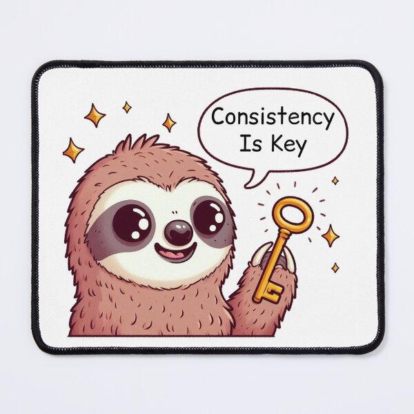 Item preview, Consistency Is Key: Cute Sloth designed and sold by LemuellTrends.