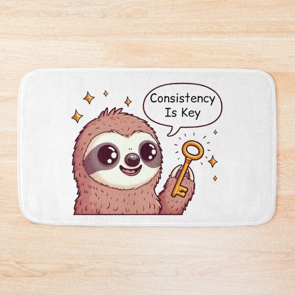 Item preview, Consistency Is Key: Cute Sloth designed and sold by LemuellTrends.