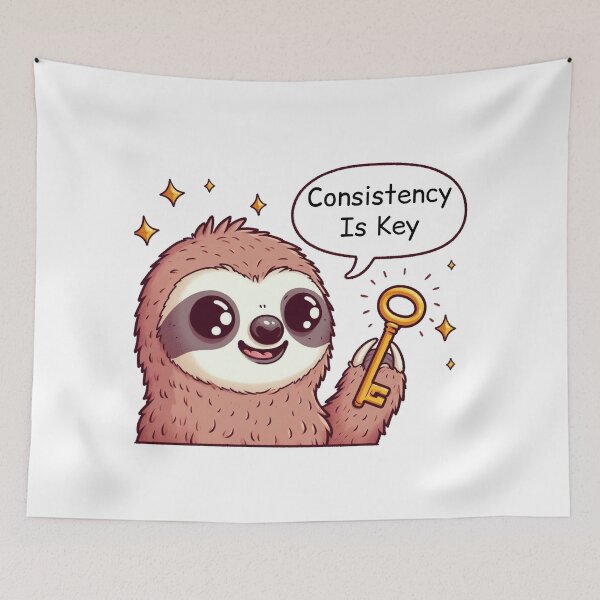 Item preview, Consistency Is Key: Cute Sloth designed and sold by LemuellTrends.