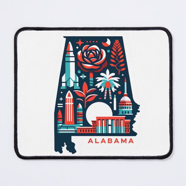 Item preview, Alabama vibrant design map designed and sold by MindblowingShop.