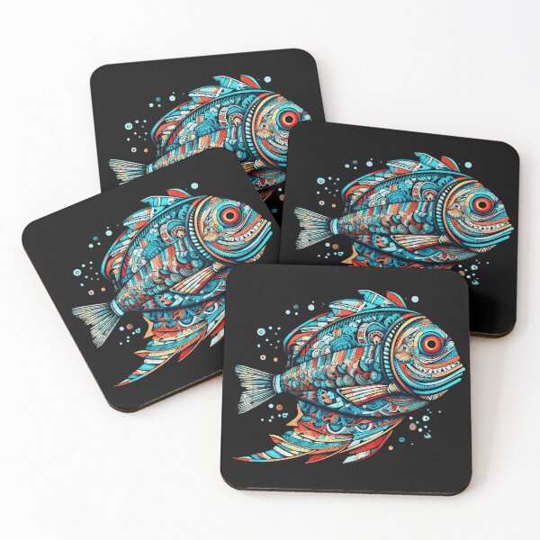 Item preview, Aztec fish totem animal designed and sold by SalogwynLifeArt.