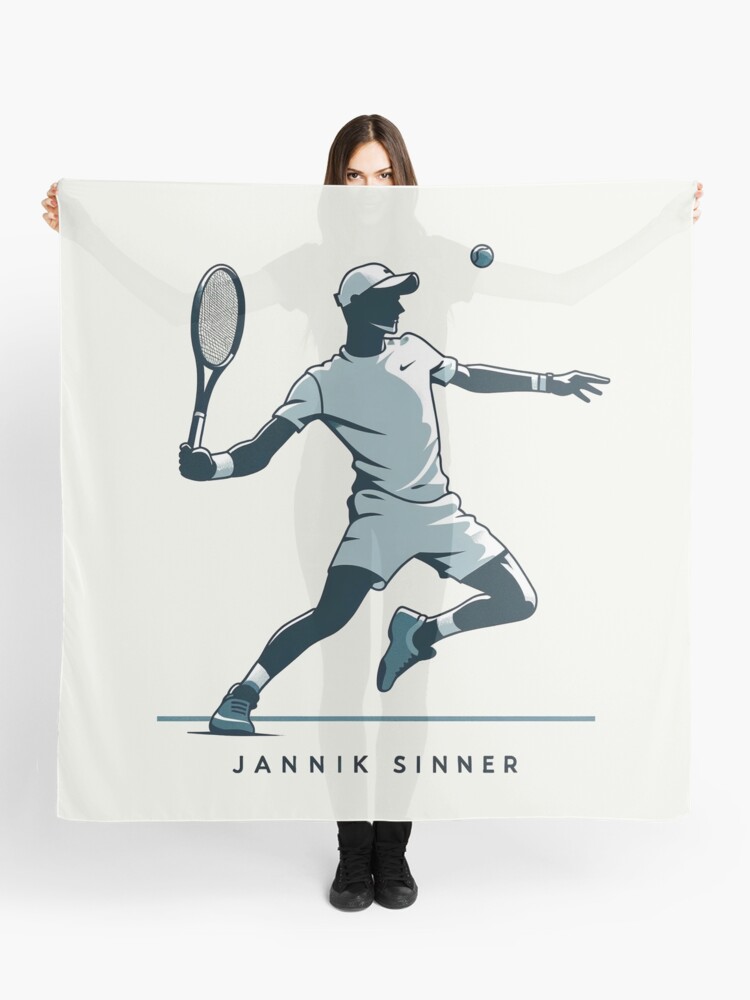Foulard for Sale avec l'œuvre « Jannik Sinner Tennis » de l