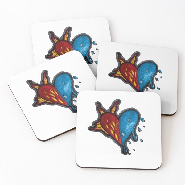 Item preview, Fire and Water collide heart. designed and sold by Coreyz182.