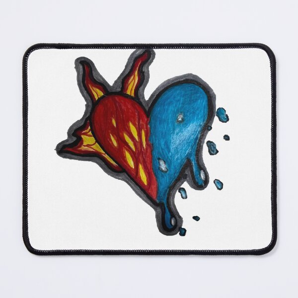 Item preview, Fire and Water collide heart. designed and sold by Coreyz182.