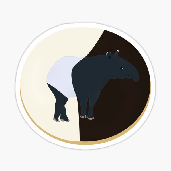 Vista previa del artículo con la obra «Galleta Tapir Malayo Blanco Y Negro», diseñado y vendido por ThatIsSomething.