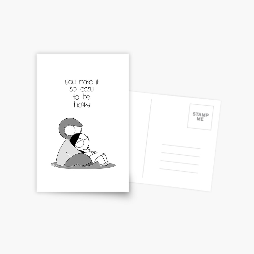 Carte De Vœux Facile A Etre Heureux Par Catanacomics Redbubble