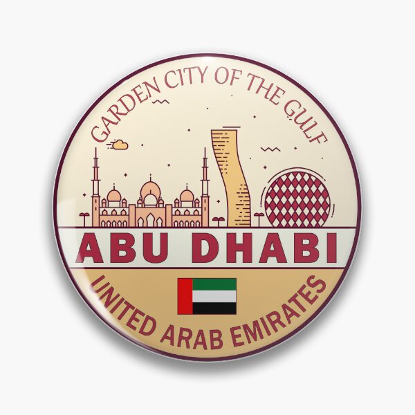 Item preview, Abu Dhabi UAE City Skyline Emblem designed and sold by KrisSidDesigns.