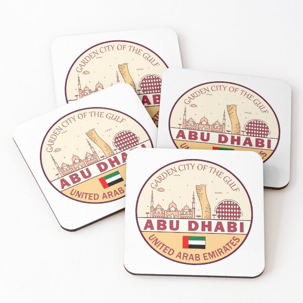 Item preview, Abu Dhabi UAE City Skyline Emblem designed and sold by KrisSidDesigns.