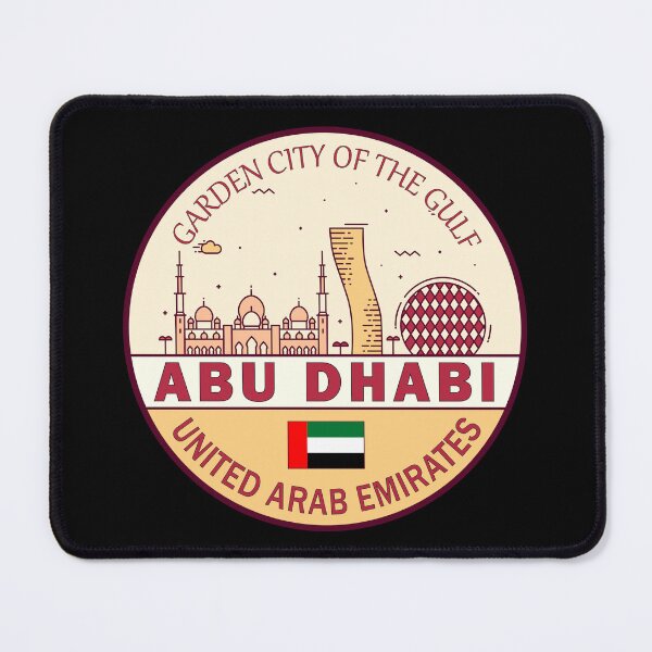 Item preview, Abu Dhabi UAE City Skyline Emblem designed and sold by KrisSidDesigns.