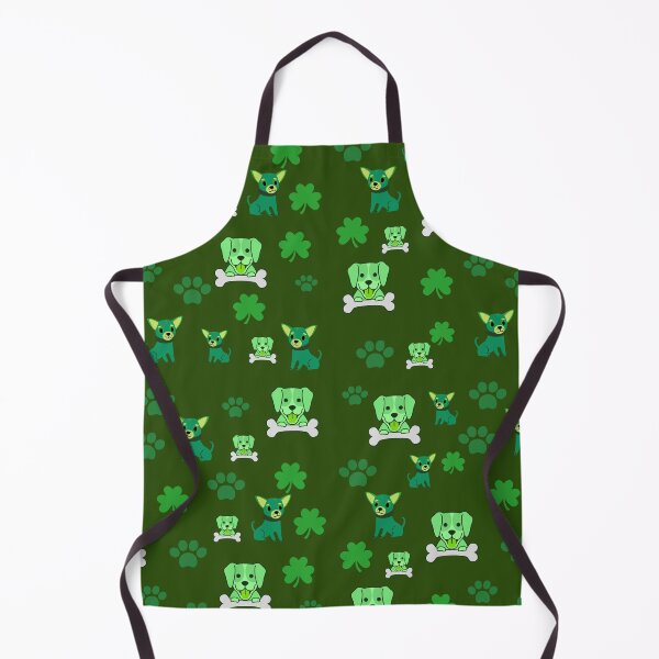 Item preview, St Patrick's Day Cute Green Dog, Paws, and Clover Pattern designed and sold by CraftyAnimal.
