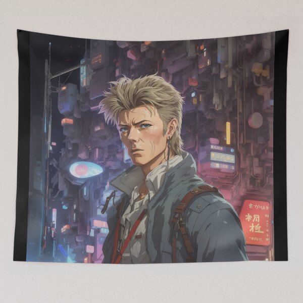 Item preview, David Bowie anime fan art, Blade runner universe, cyberpunk designed and sold by Eve Orea.