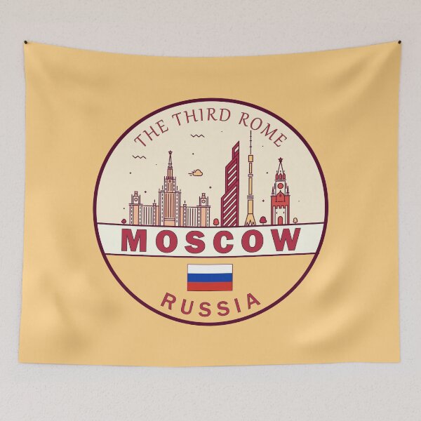 Item preview, Moscow Russia City Skyline Emblem designed and sold by KrisSidDesigns.