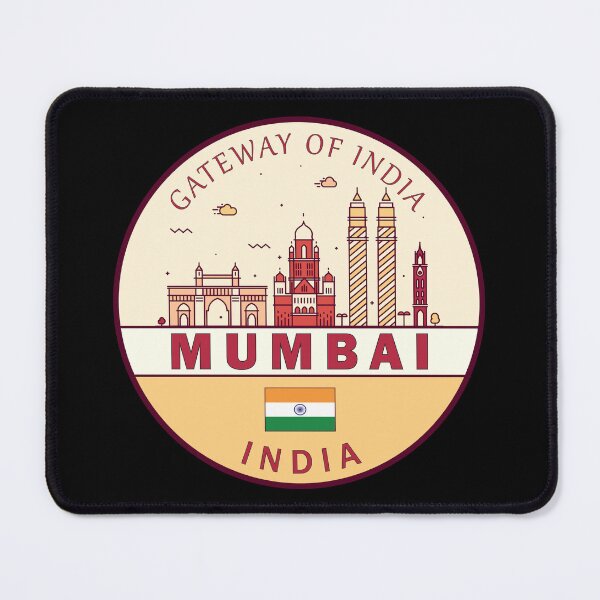 Item preview, Mumbai India City Skyline Emblem designed and sold by KrisSidDesigns.