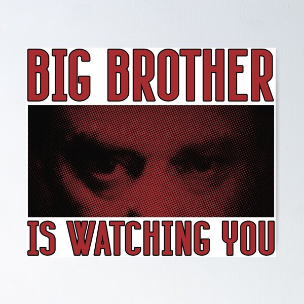 Item preview, Big brother is watching you aesthetic red and black shirt and sticker design from the 1984 novel designed and sold by Thread Craft.