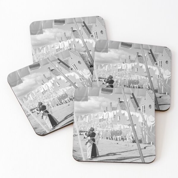 Item preview, Laundry on Clothes Line, Black and White Vintage Photo designed and sold by modernretro.
