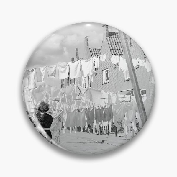 Item preview, Laundry on Clothes Line, Black and White Vintage Photo designed and sold by modernretro.