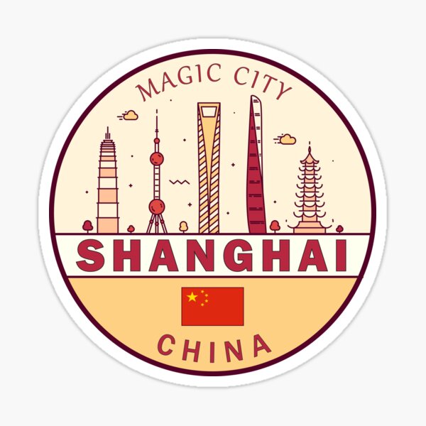Aperçu de l'œuvre Emblème des toits de la ville de Shanghai en Chine créée et vendue par KrisSidDesigns.