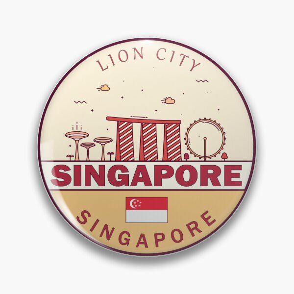 Item preview, Singapore City Skyline Emblem designed and sold by KrisSidDesigns.