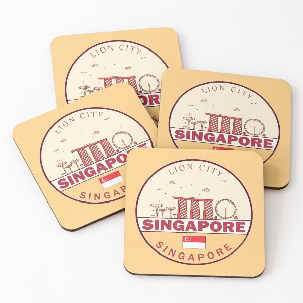 Item preview, Singapore City Skyline Emblem designed and sold by KrisSidDesigns.
