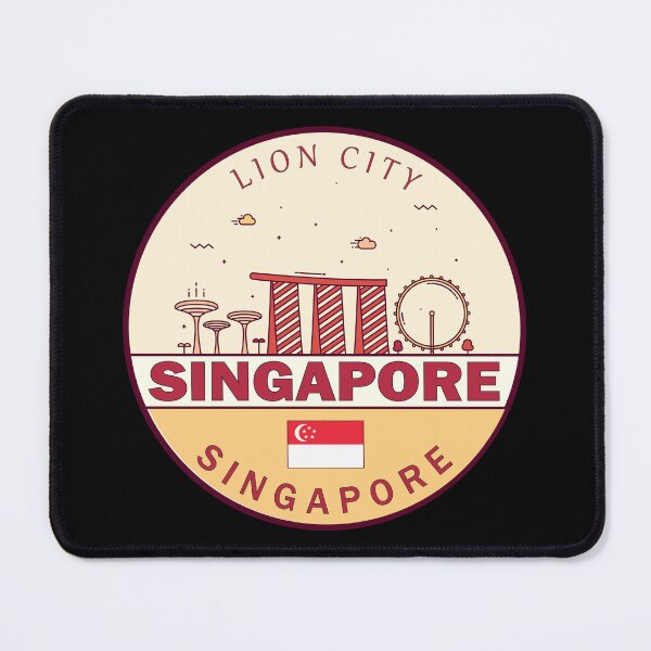 Item preview, Singapore City Skyline Emblem designed and sold by KrisSidDesigns.