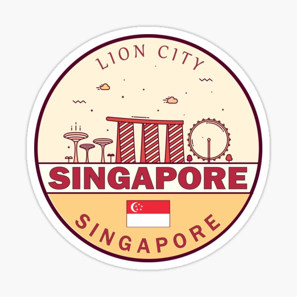 Item preview, Singapore City Skyline Emblem designed and sold by KrisSidDesigns.