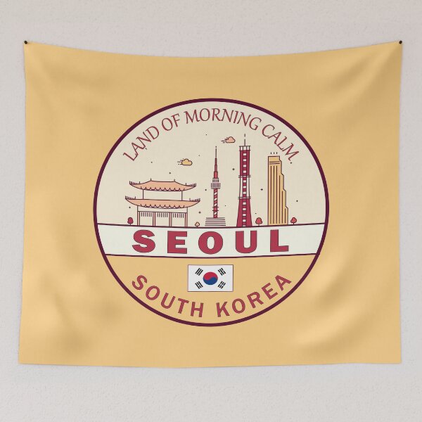 Item preview, Seoul South Korea City Skyline Emblem designed and sold by KrisSidDesigns.