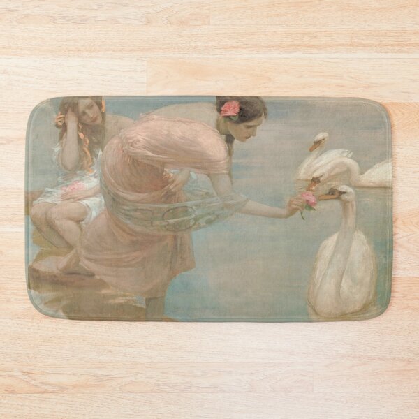 Item preview, Women and Swans Vintage Painting designed and sold by vintagevivian.