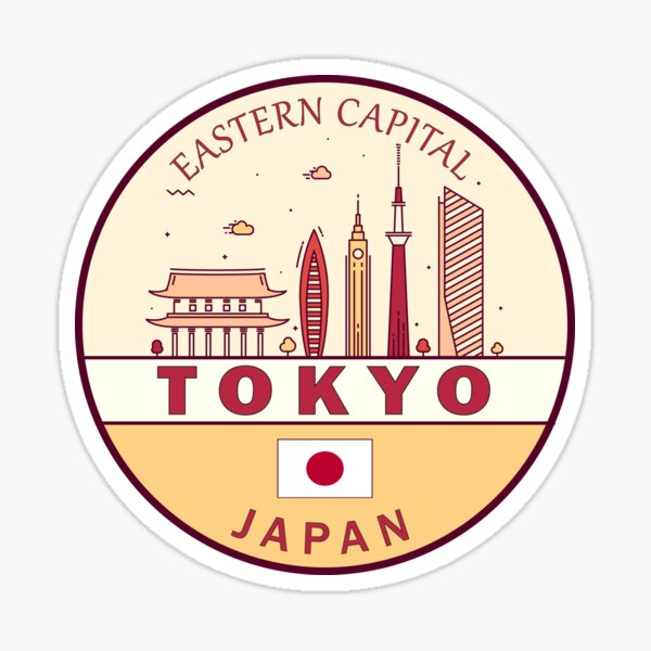 Item preview, Tokyo Japan City Skyline Emblem designed and sold by KrisSidDesigns.