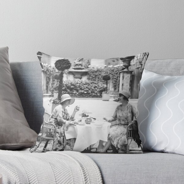 Item preview, Garden Tea Party, Black and White Vintage Art designed and sold by modernretro.