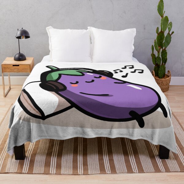 Item preview, Cute Eggplant Listening To Music designed and sold by BluRockDesigns.
