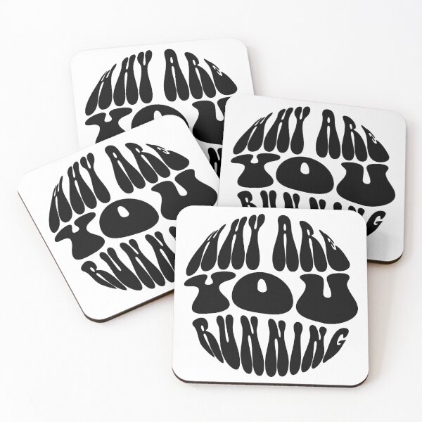 Item preview, Why Are You Running Text Monochrome White designed and sold by Meepuruproject.