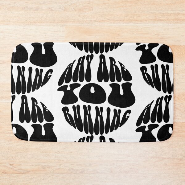 Item preview, Why Are You Running Text Monochrome White designed and sold by Meepuruproject.