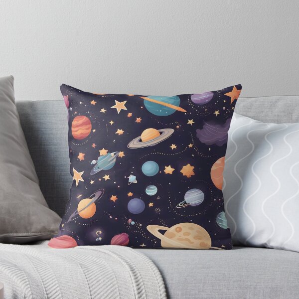 Aperçu de l'œuvre Planètes et étoiles motif aléatoire mignon créée et vendue par digifylab.