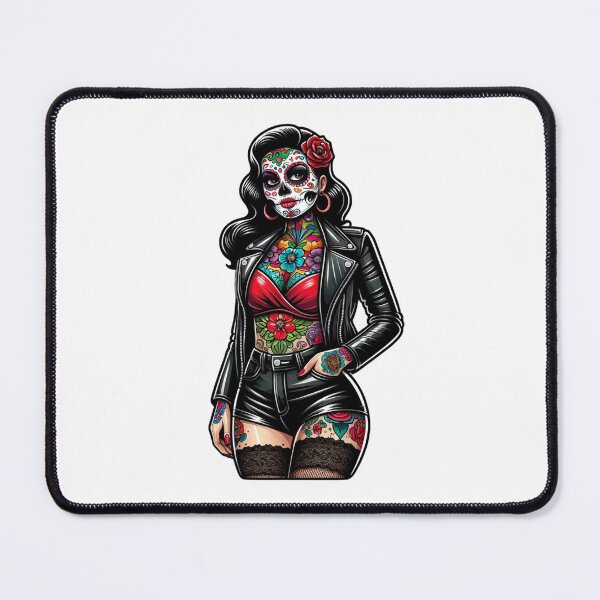 Item preview, Sugar Skull in Leather Shorts and Jacket designed and sold by PinUpPizzazz.
