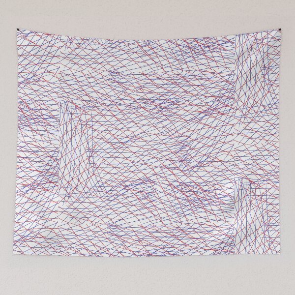Item preview, Red, White and Navy Blue Crosshatched Design designed and sold by ArtByLM.