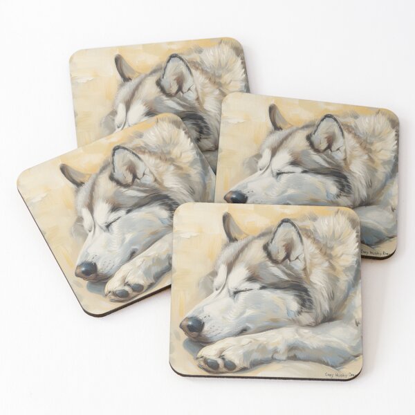 Item preview, Cozy Husky Dreams - Sleeping Canine Curl designed and sold by cruzjone.
